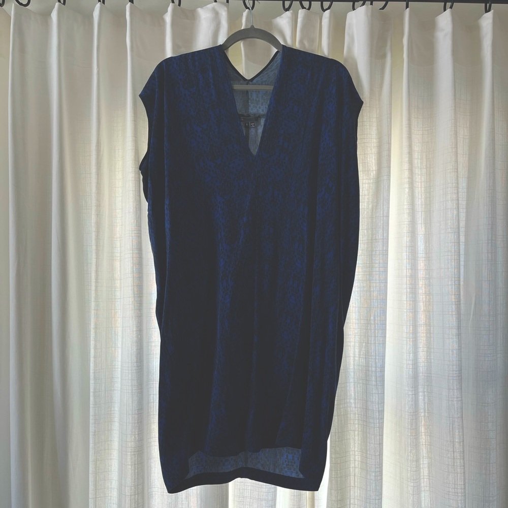 Vince blue and black silk dress.
